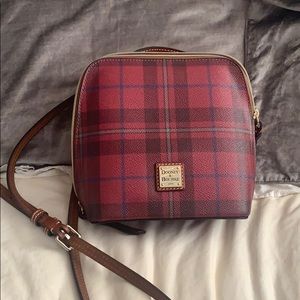 Red plaid dooney & bourke cross body